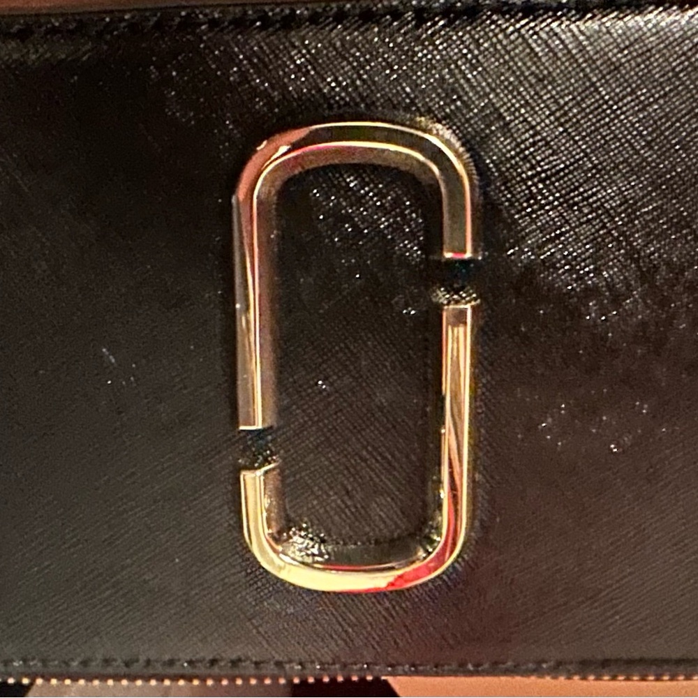 Marc Jacobs Black Leather Wallet with Gold Hardware
